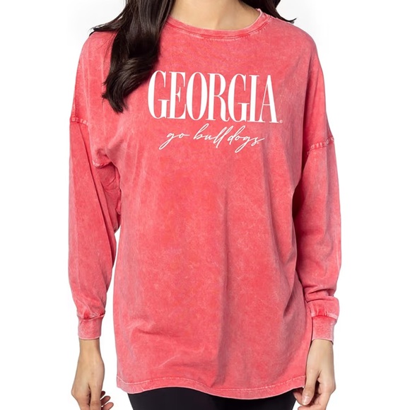 🪗Chicka-d Georgia Bulldogs Women's cardinal color Long Sleeve Top size L NWT - Picture 7 of 11